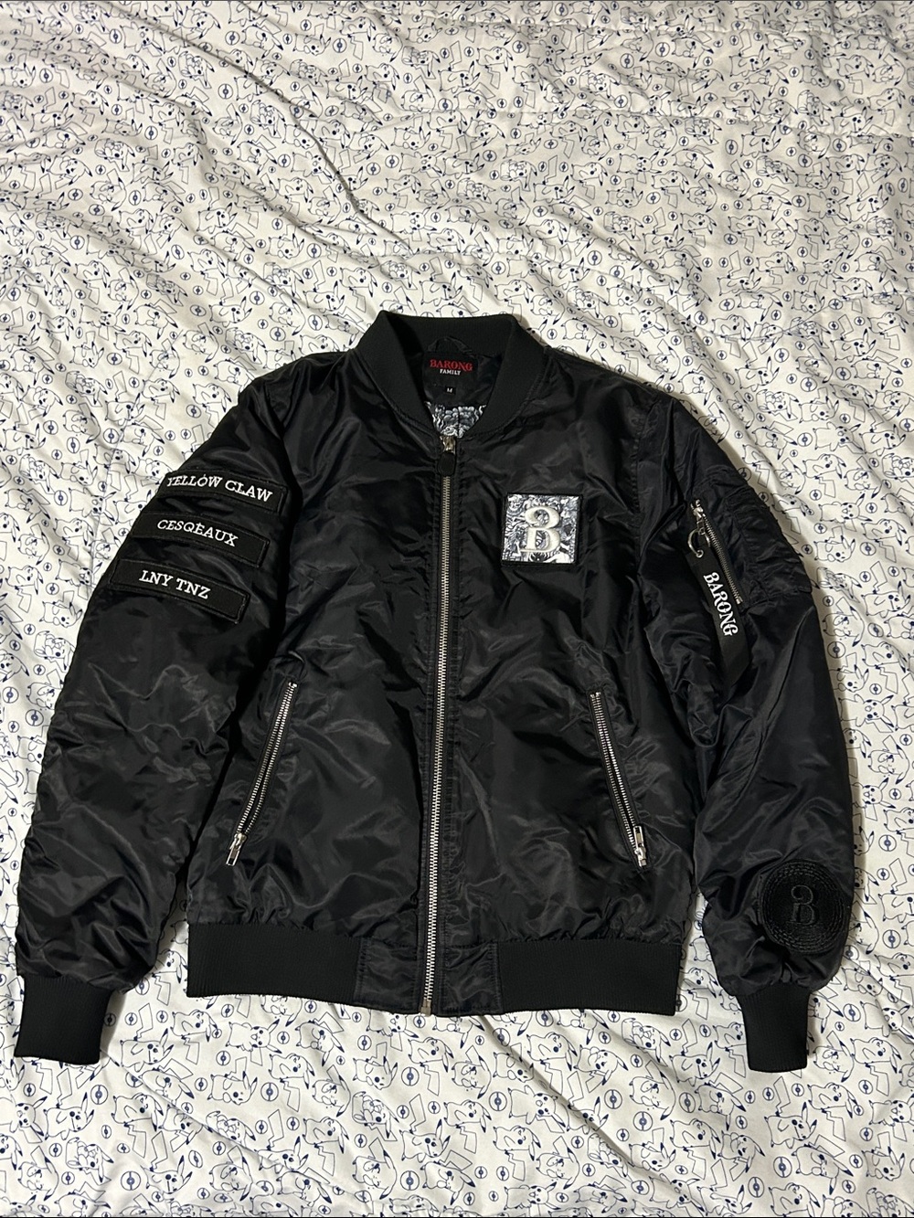 RARE | YELLOW CLAW - Barong Family Records Bomber Jacket w/ Removable Patches